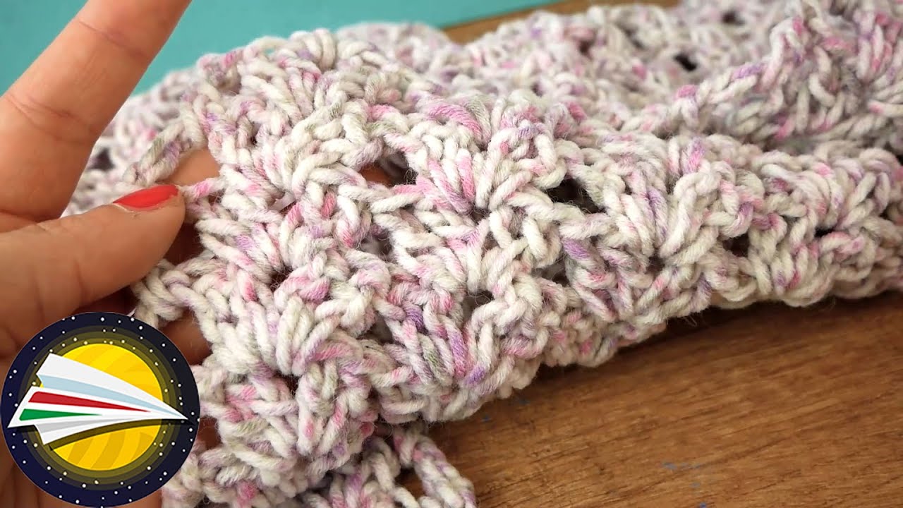 Könnyű nyári sál | lyukacsos minta horgolása | egyszerű és gyors horgolási projekt | horgolóiskola