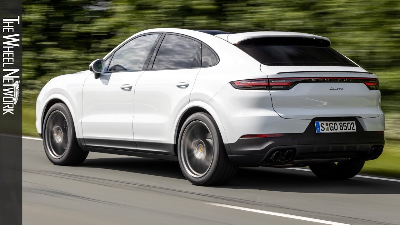 2020 Porsche Cayenne Coupe Carrara White Metallic Driving Interior Exterior