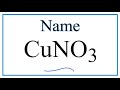 Naming and Charges of Copper Compounds