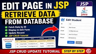 Edit Page in JSP | Retrieve Data from Oracle Database | JSP CRUD Update Tutorial