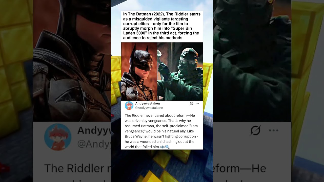 In The Batman (2022), The Riddler starts as a misguided vigilante targeting corrupt elites—only for