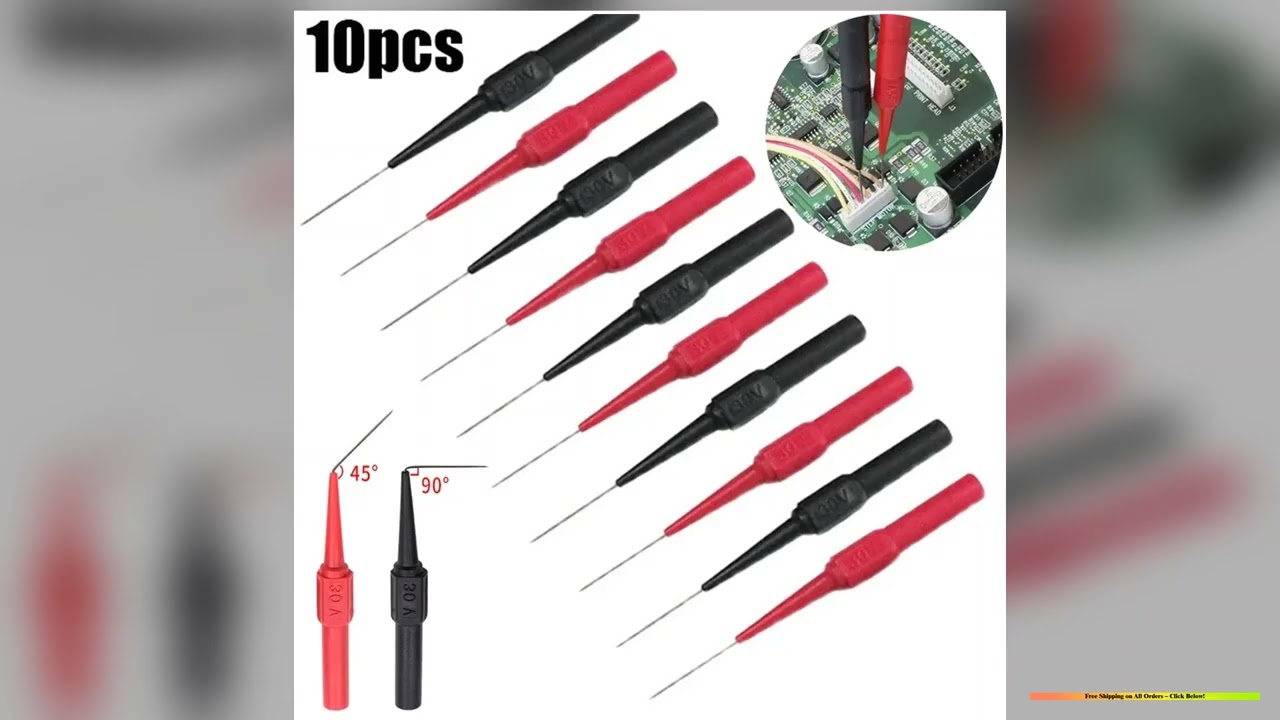 10Pcs 30V Diagnostic Tools Multimeter Test Lead Extention Back Piercing Needle Tip Probes Car