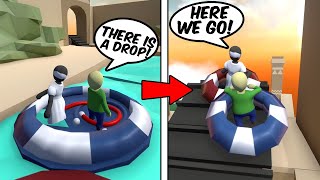 BALDI AND GRANNY GOING TO WATERPARK in HUMAN FALL FLAT