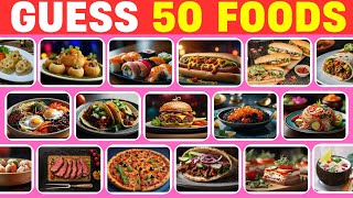 Guess The Food In 3 Seconds | 50 Popular Foods & Meals | Food Quiz 2024