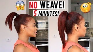 How to Get LONG HAIR in 5 min WITHOUT weave! hair hacks