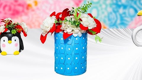 Easy DIY Textured Polka Dot Blue Vase | Whimsical Home Decor Tutorial