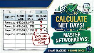 Excel NETWORKDAYS Tutorial: Calculate Net Working Days (Exclude Weekends!