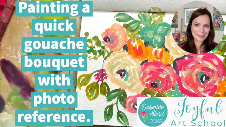 Painting a gouache bouquet from photo reference