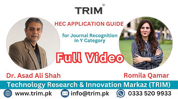 Webinar full video: HEC Journal Recognition Application Guide for Journal Editors
