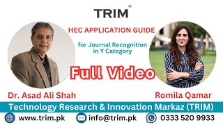 Webinar full video: HEC Journal Recognition Application Guide for Journal Editors