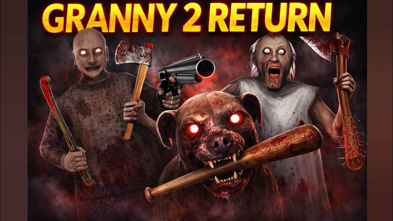 Using all the weapon in granny new pet dog in granny 2 return 
