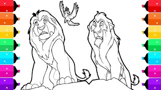 Coloring Mufasa, Scar and Zazu Coloring Page | The Lion King