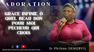 Grâce infinie, ô quel beau don, Pour moi pécheur qui crois... ADORATION/ MEDAF RD.