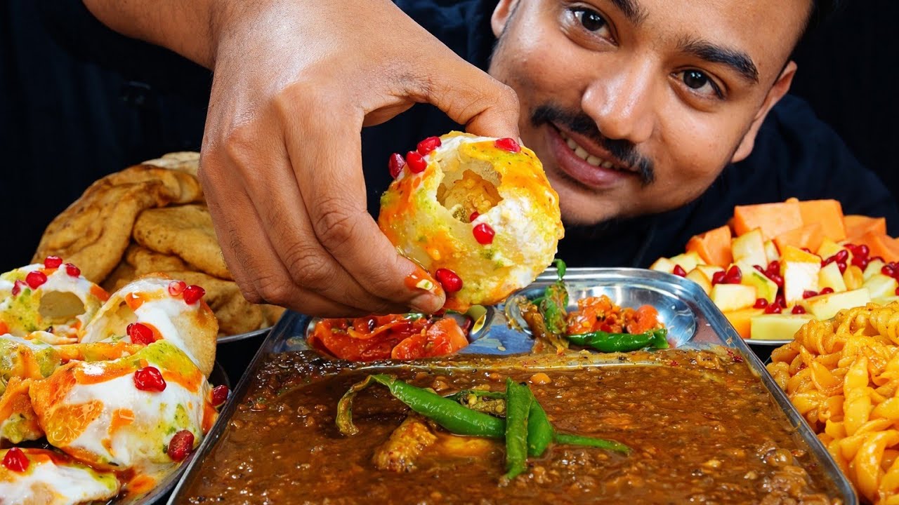 Spicy Chole Bhature street food Challenge With Dahi Golagappe | Indian Street Food Eating Challenge