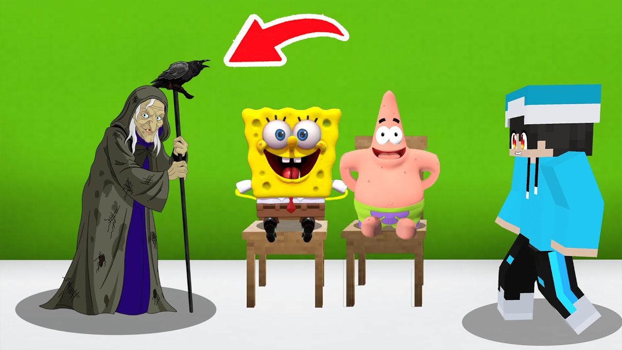 ماين كرافت إنقاذ سبونج بوب وبسيط من الساحرة الشريرة !!؟ 🔥😱