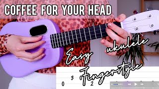 COFFEE FOR YOUR HEAD easy ukulele fingerstyle (death bed) by Powfu \& beabadoobee Cover + Playalong