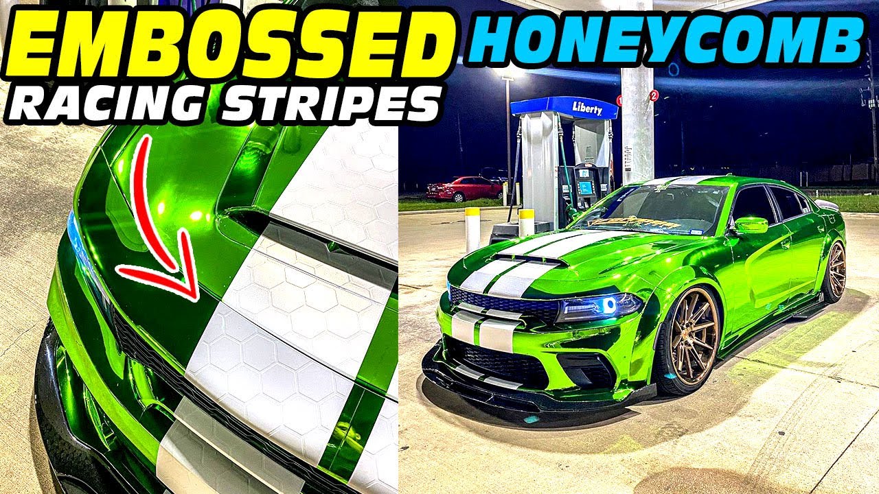 QUICK & EASY Embossed HONEYCOMB Racing stripes DODGE CHARGER - YouTube