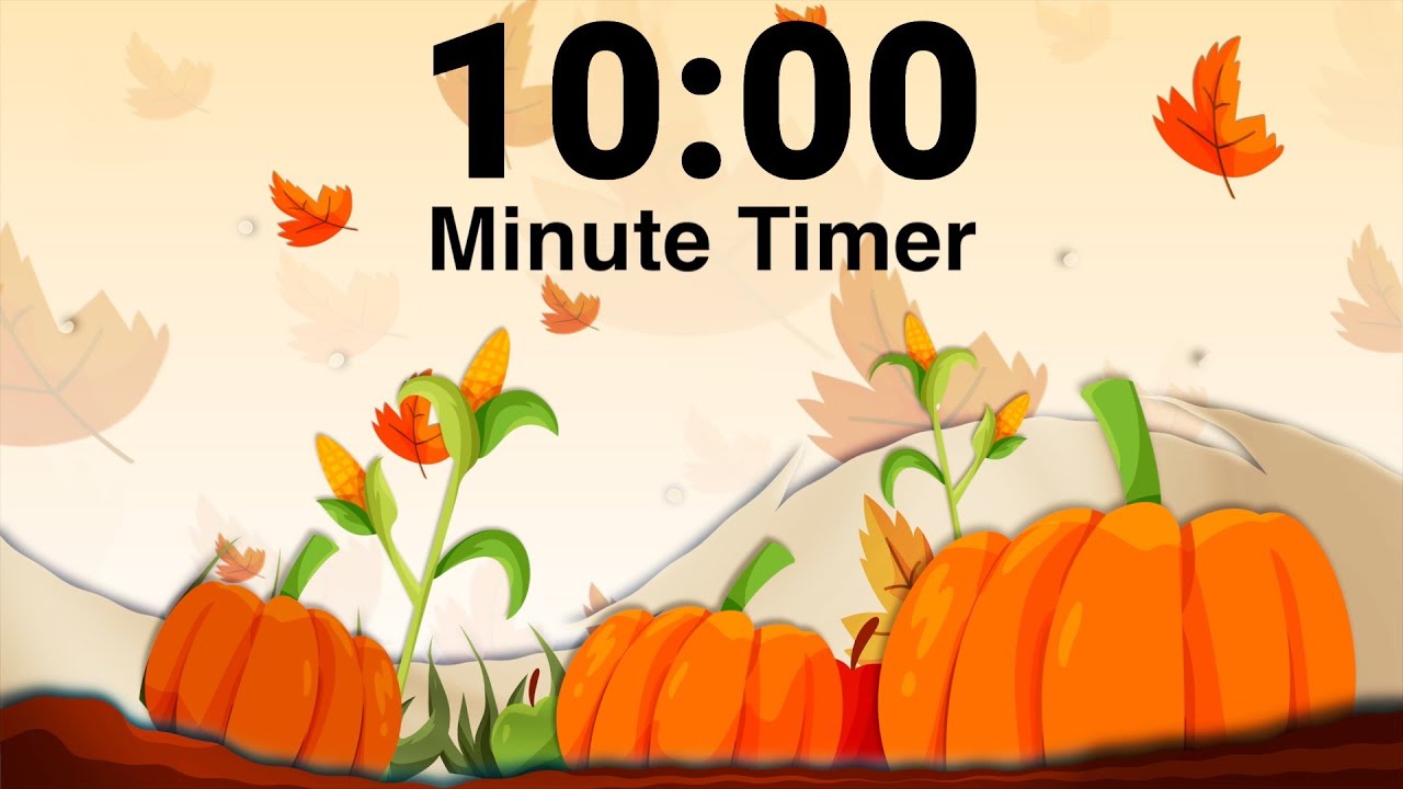10 Minute Classroom Timer with Harvest Pumpkins and Piano Music - YouTube