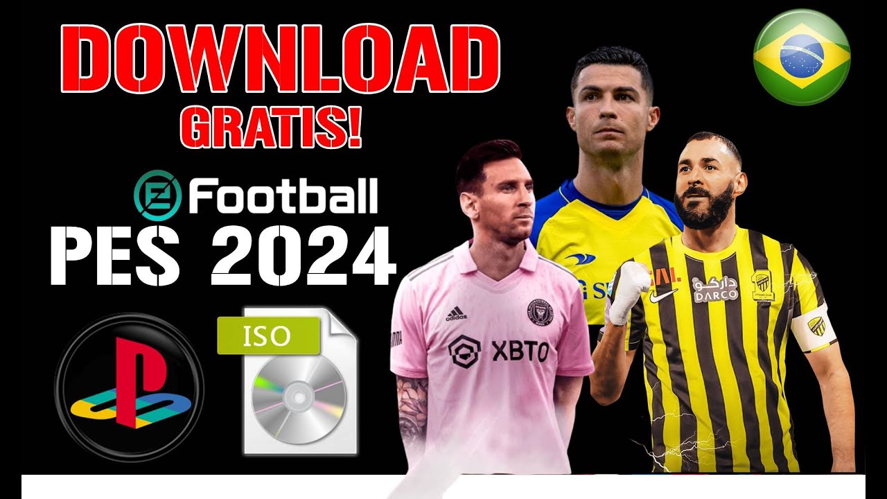 PES 2024 PS2 ISO ATUALIZADO EFOOTBALL DOWNLOAD GRÁTIS 