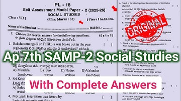 💯Ap 7th social studies Fa-2 question paper 2025|7th self assessment 2 model paper social 2025 answer