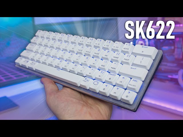 Cooler Master SK622 60% Wireless Bluetooth Silver/White Mechanical Low  Profile Gaming Keyboard, Click Blue Switches, Customizable RGB, Ergonomic