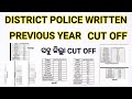 District Police Previous Year Written Cut Off | ସବୁ ଜିଲ୍ଲାର Cut Off Mark । District Constable 