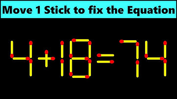 Matchstick puzzle with answer | Math puzzle game | Fix The Equation by moving 1 stick | Improve IQ