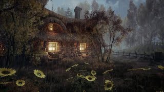Magic village at Hogsmeade with healing sounds of autumn rain and thunder | Hogwarts Legacy screenshot 2