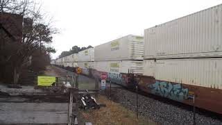 Norfolk Southern High Priority Intermodal Train: BNSF 6634, 7834, 8394, 3949, and 7015