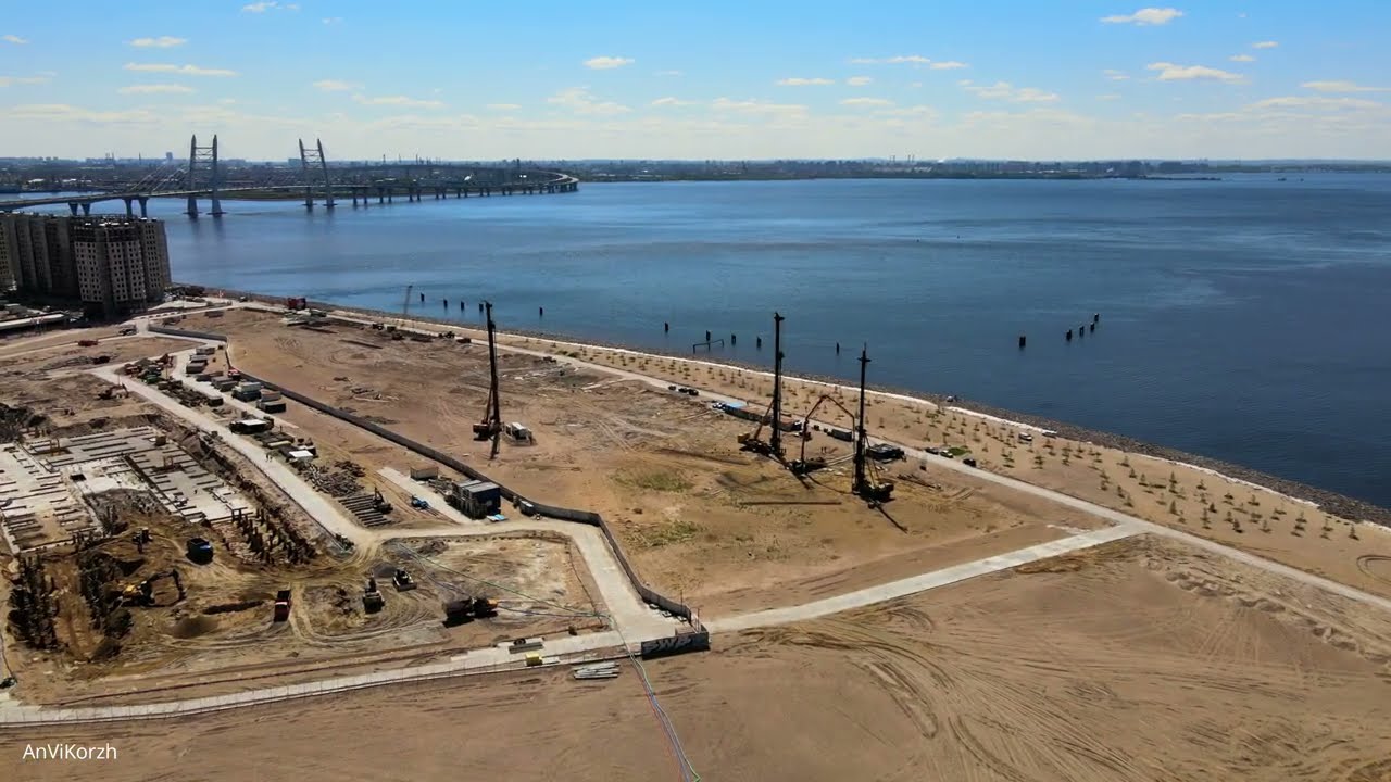 Санкт-Петербург, \"Морской Фасад\" (намыв Васильевского острова) - YouTube