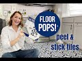 INEXPENSIVE FLOOR MAKEOVER- HOW TO INSTALL FLOOR POPS TILE in kitchen and bathroom