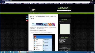 How to: Find Network Info using Command Prompt on Windows 7 or Vista