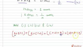 "`A ,\ B\ a n d\ C` can reap a field in `15 3/4` days : `B ,\ C\ a n d\ D` in 14 days: