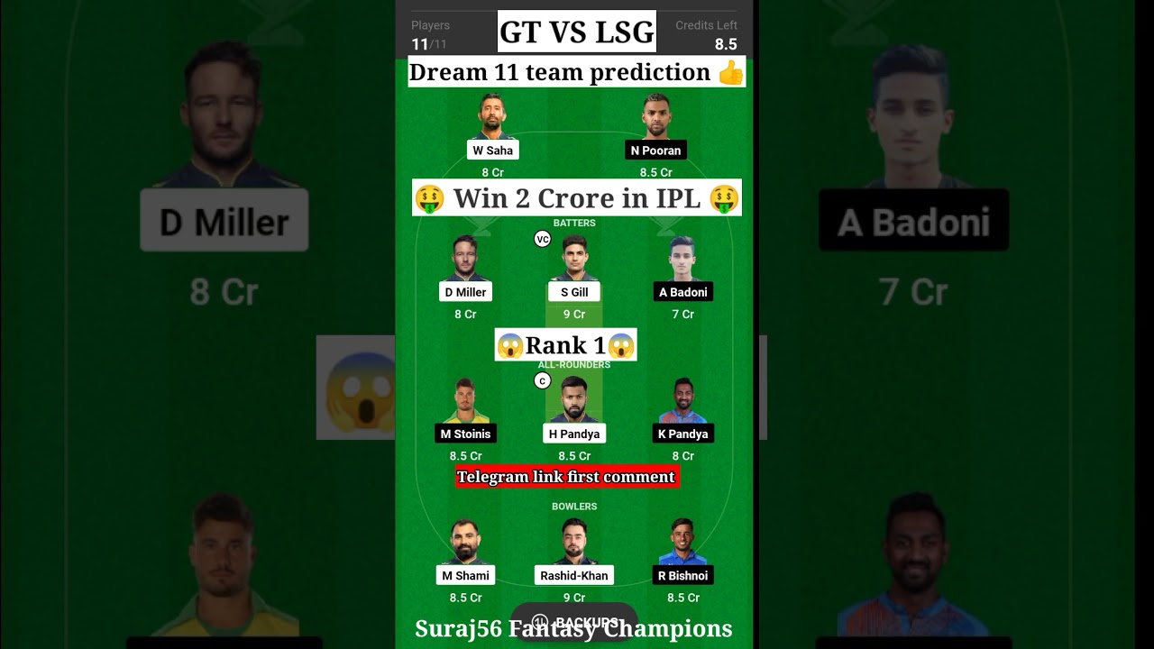 GT vs LSG Dream11 Prediction | GT vs LKN Dream11 Prediction | GT vs LSG Dream11 Team | Dream11
