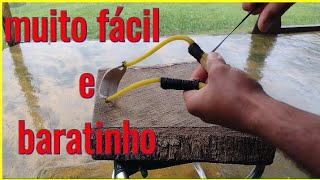 Como Fazer Estilingue Caseiro Atirar Pedra, Esfera, Bolinha, Baladeira , Bodoque