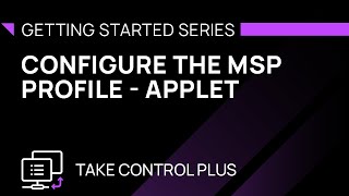 Configure the MSP Profile - Applet