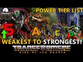 Transformers Rise Of The Beasts(2023) Ranking Power Levels Tier List! Weakest To Strongest!