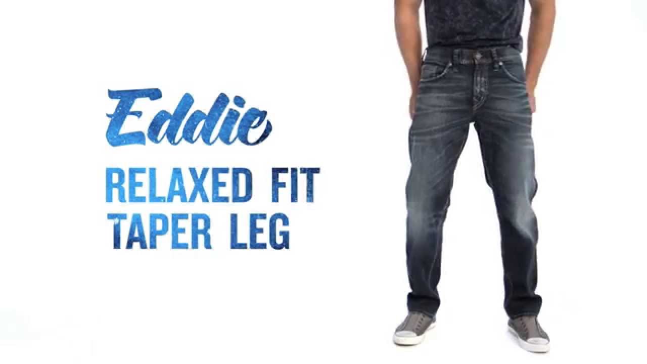 relaxed fit tapered leg jeans