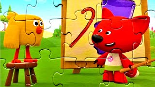 МИ-МИ-МИШКИ Лисичка учит Цыпу. Собираем пазлы для детей | Safiya Show for Kids