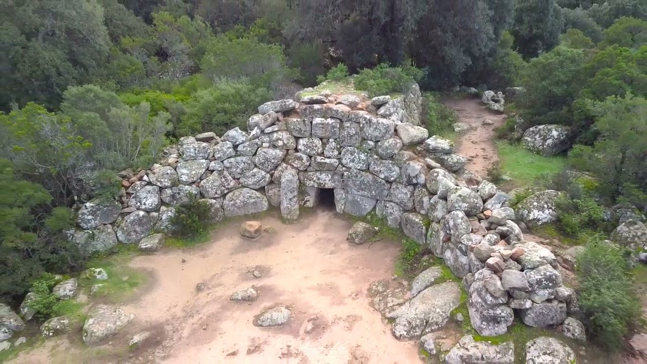 Tomba dei giganti di Is Concias (Quartucciu - Sardegna) aerial drone