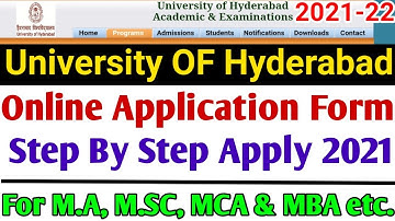 Hyderabad University Application Form Online 2021 | HCU Admission Form Apply Online 2021