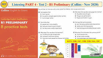 B1 Preliminary - Collins - Listening Part 4 Test 2 (2020 + Transcript + Key)