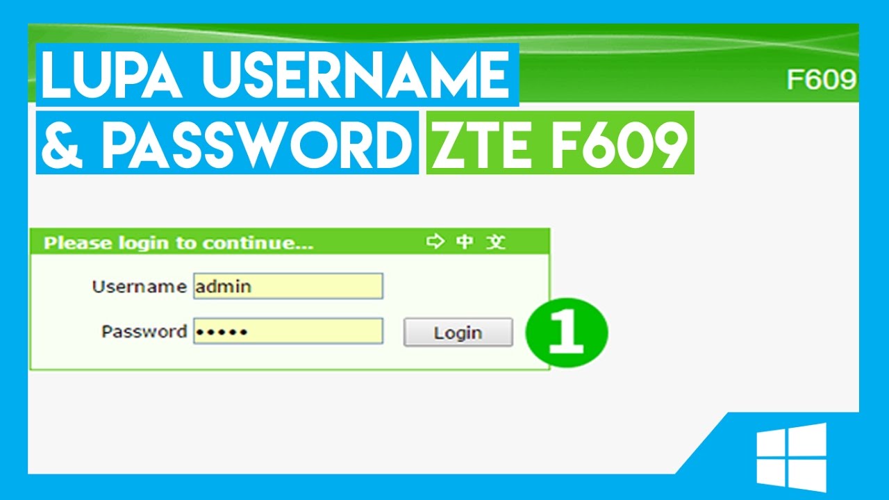 Mengetahui User Dan Password Zte F609 Youtube