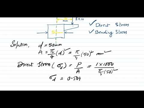 How to find the Stresses in eccentric loading for vertical pillar * DMM-1 Classes | Machine Design 