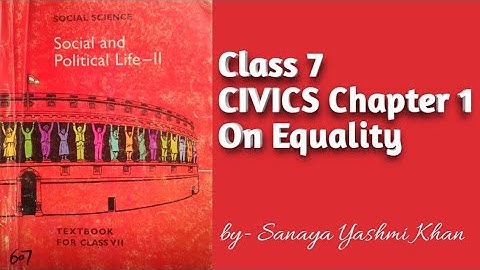 Class 7|| Civics chapter 1|| On Equality|| MCQ Questions