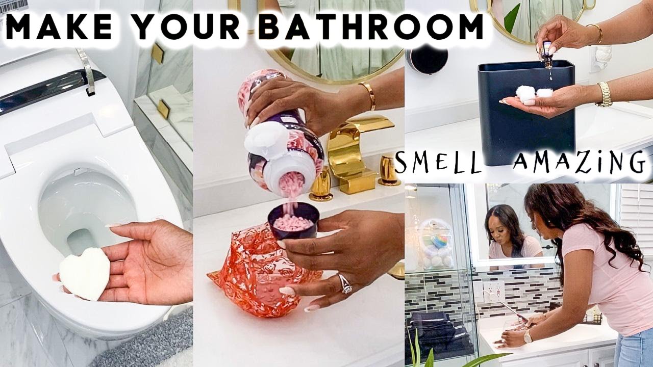 HOW TO INSTANTLY MAKE YOUR BATHROOM SMELL FRESH & AMAZING (LONG LASTING TIPS) | OMABELLETV - YouTube