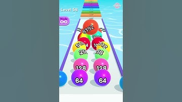 Ball Run 2048 - All Levels Walkthrough Gameplay iOS, Android Mobile Game (Levels 57-59) #shorts