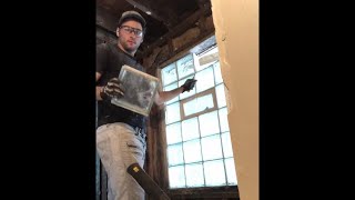 Removing glass window blocks 