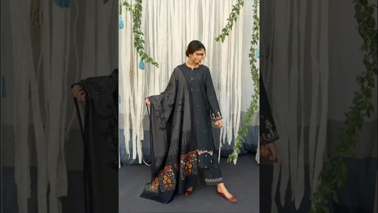 URGE Winter Collection 2025 |Dhanak Embroidered 3-Piece Suit |Pashmina Shawl |Winter Wear |Unstiched