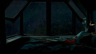 Peaceful Rain in Outside the Window Bedroom I Warm Ambience for Relaxing Sleep